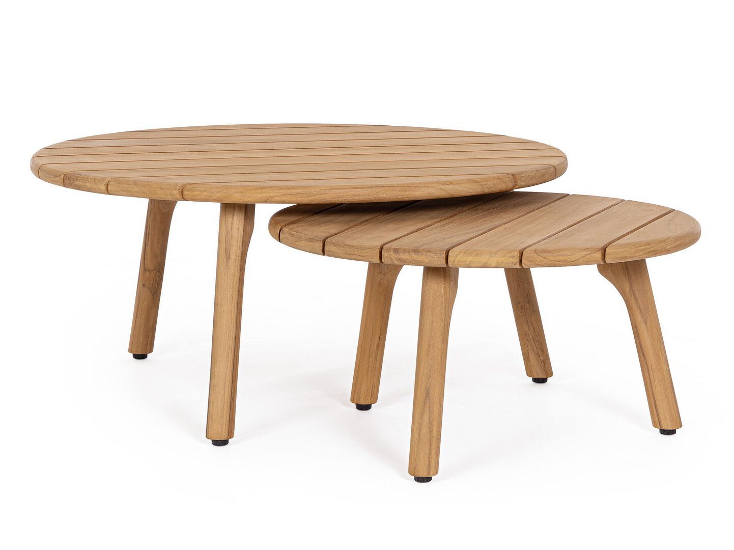 Набор из двух круглых столиков из тикового дерева BIZZOTTO GARITA ARCH-00076399