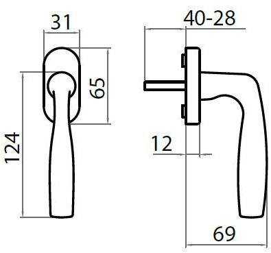 GHIDINI Оконная ручка Zamak dk на розе sun-id-1360489 - Вид №2