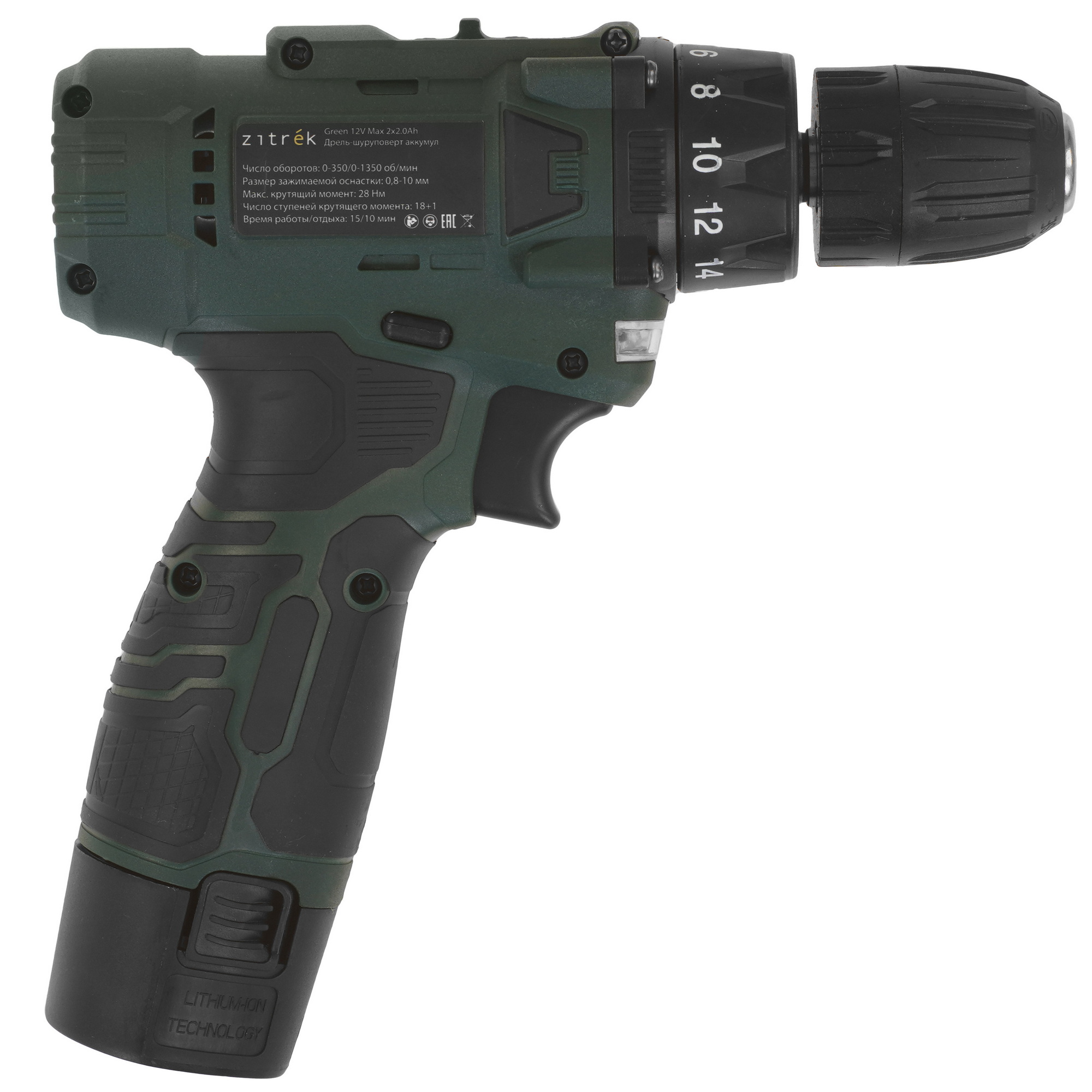 Дрель-шуруповерт Zitrek Green 12V Max 5600451 STDN-0122463 - Вид №2