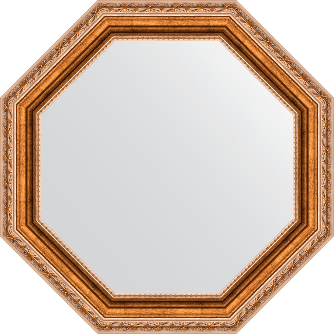 BY 3724 Зеркало в багетной раме - версаль бронза 64 mm EVOFORM Octagon