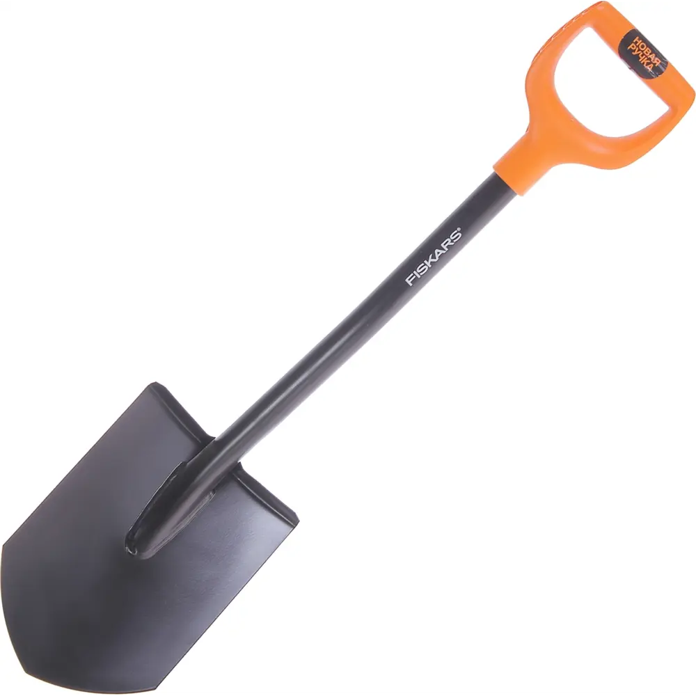 Лопата штыковая укороченная Fiskars SolidTM 81 см сталь, с черенком STLM-2126328