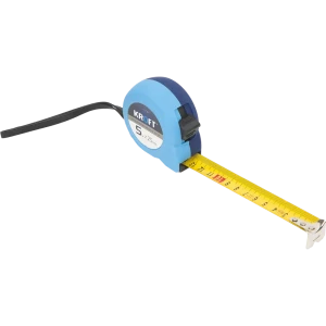 Рулетка Kroft прорезиненная 5 м x 25 мм