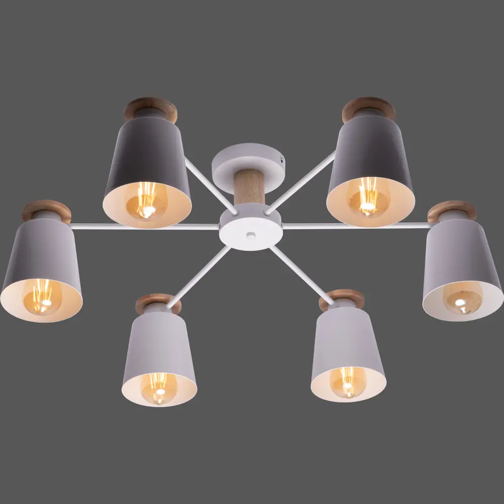 Люстра подвесная Ritter Volante 52443 4 6 ламп Е27 цвет белый/дерево STLM-2103739