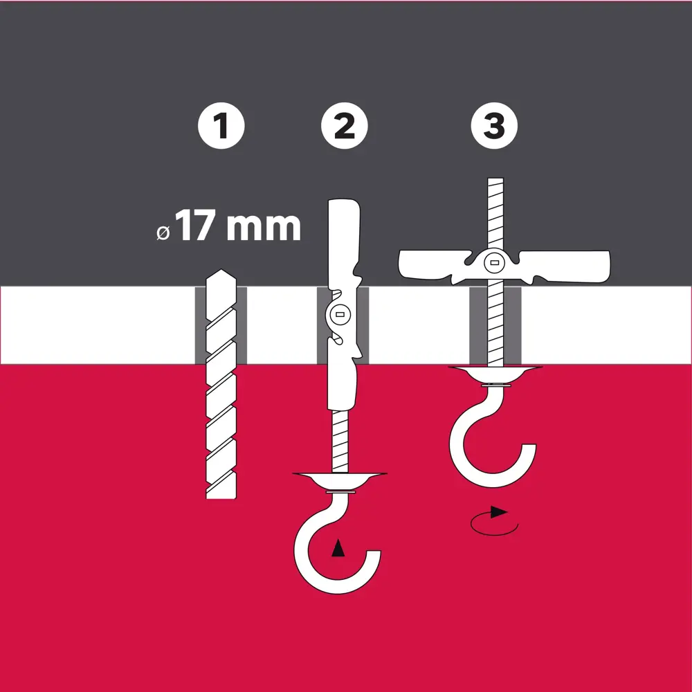 Анкер складной с полукольцом Standers сталь 17x83 мм 1 шт STLM-2056369 - Вид №3