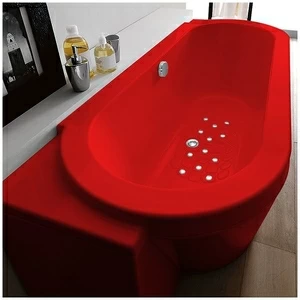 Ванна Gruppo treesse Playa V818C-DX-K красная с аэромассажем овальная угловая пристенная правая