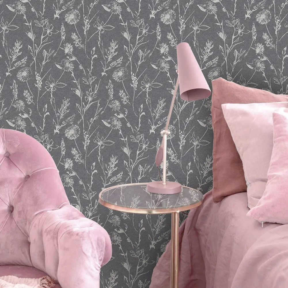 Обои флизелиновые Erismann Flora серые 1.06 м ЭР60927-06 STLM-2134149 - Вид №4