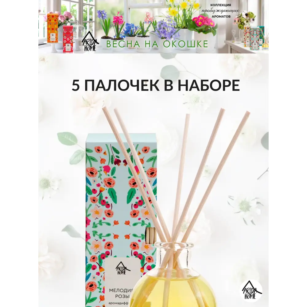 Диффузор аромат Мелодия розы 50 мл 84535162 STLM-2025822 ARIDA HOME  - Вид №3