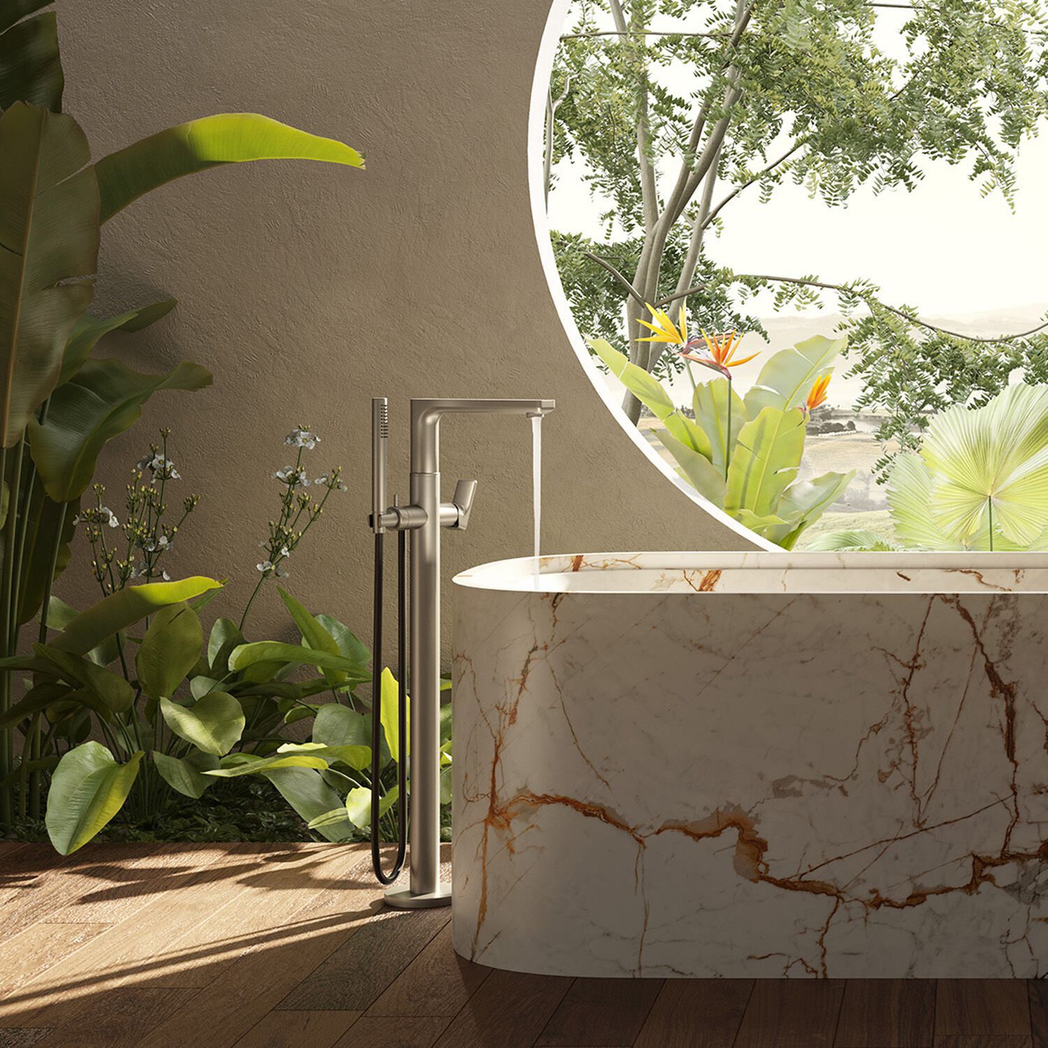 Напольная ванна с ручным душем Newform B-EASY ARCH-00080641 - Вид №1