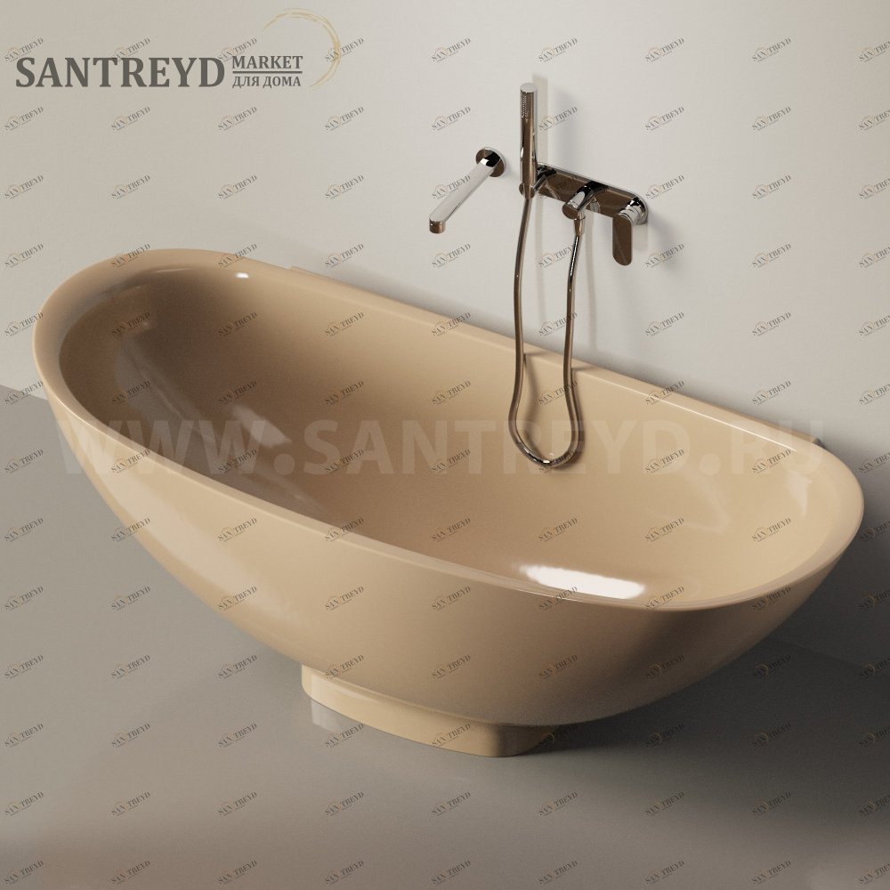 Ванна пристенная IO e SI коричневая Ceramica Flaminia IO707503