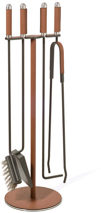 Каминный комплект - Ø 21XH71 см / зернистая кожа_черный