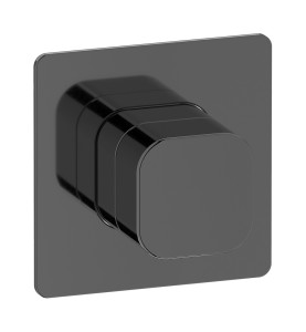 Комплект внешних частей настенного прогрессивного смесителя на 1 потребителя. WE ARE IB eo300cf_1 Black Chrome Elio