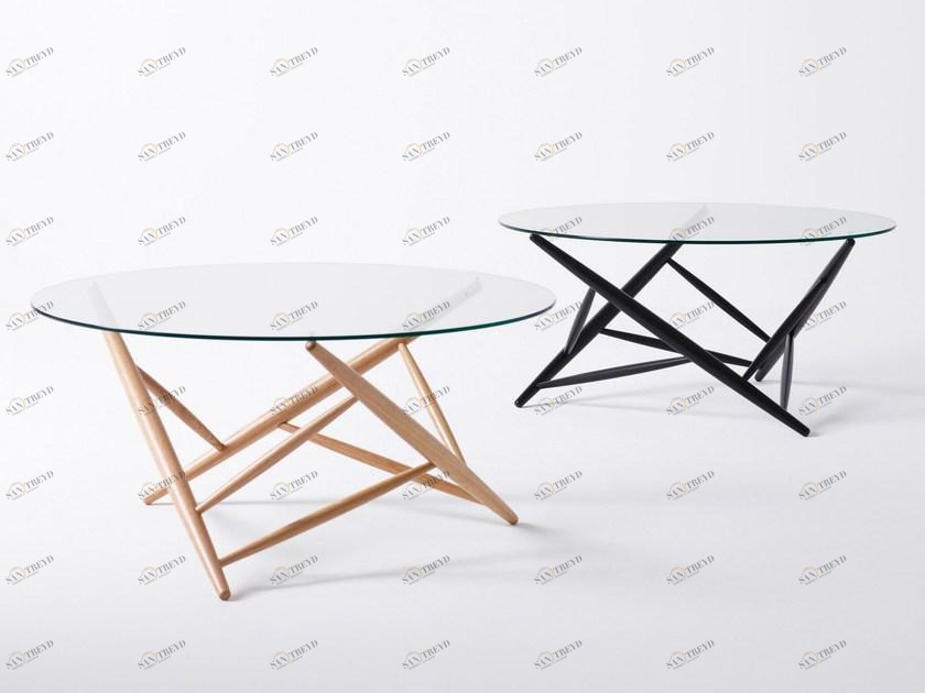 Karl Andersson Круглый журнальный столик из дерева и стекла sun-id-1511752