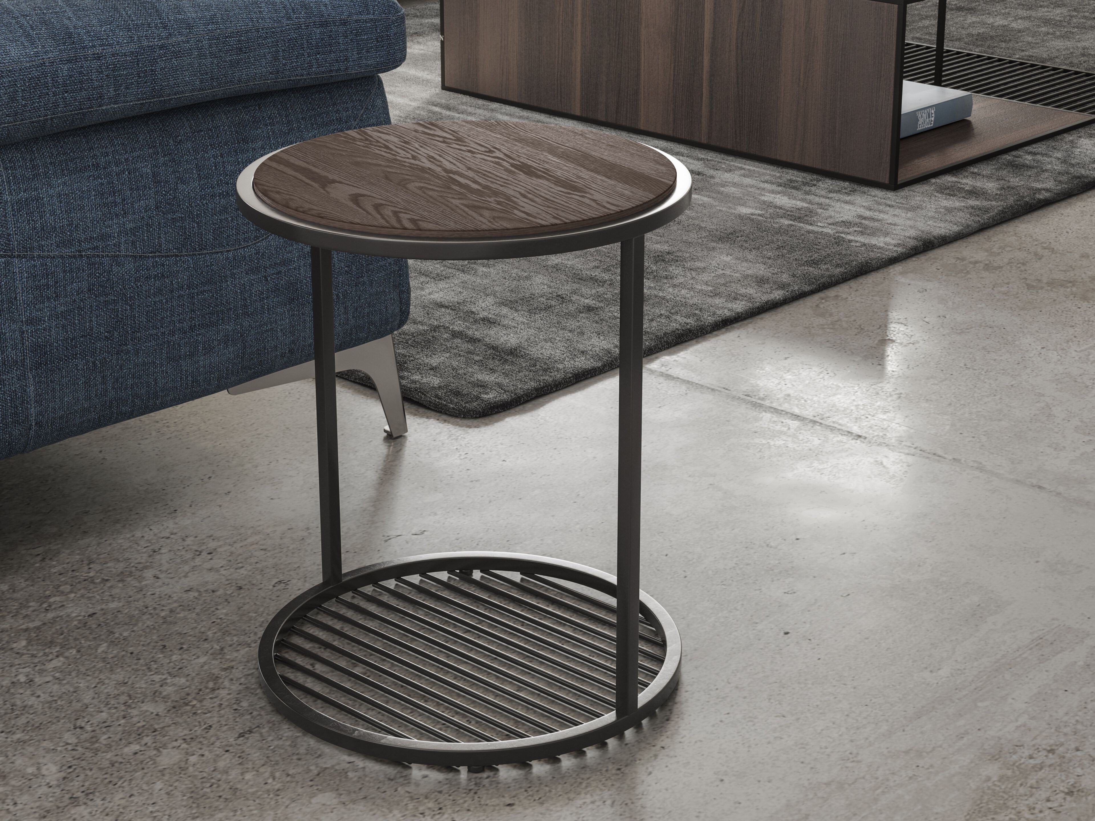 Круглый журнальный столик из дерева и металла Natuzzi Italia FilRouge ARCH-00124182 - Вид №3