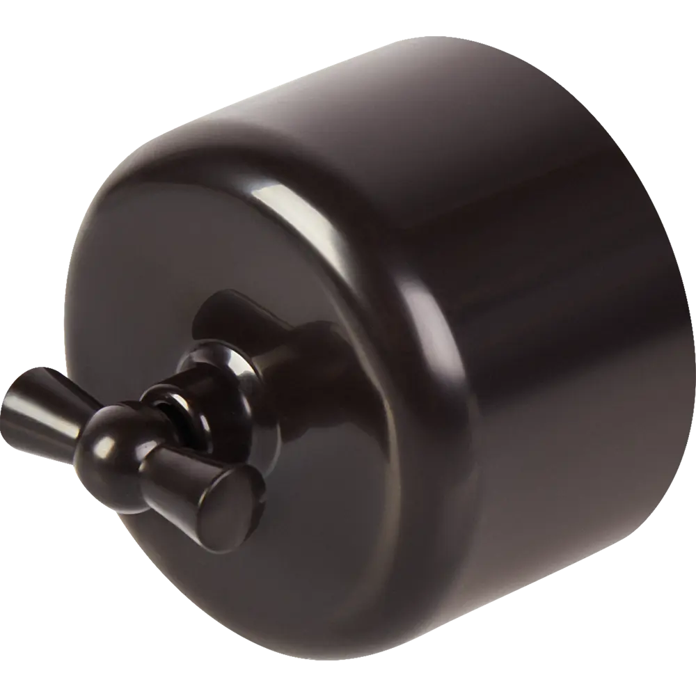 Выключатель проходной накладной Electraline 1 клавиша цвет коричневый Ретро STLM-2104969