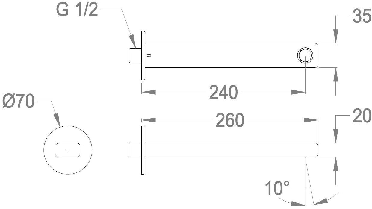 Fir Italia Стенной излив New handy 52 4244214 - Вид №1