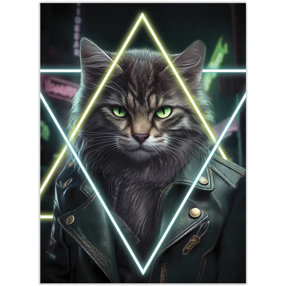 Картина Неоновый кот 2 50x70 FBRUSH STLM-2172175