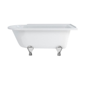 Burlington Душевая ванна для правой руки Hampton 150 см с роскошными ножками Правая рука с ножками Luxury Arc из хрома L2C E21