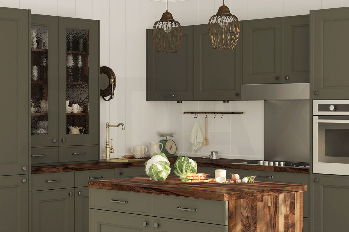 Фасады для кухни Модерн Фрезеровка «Николь» Кремовый №226 SIDAK SIST2906-6444 - Вид №1