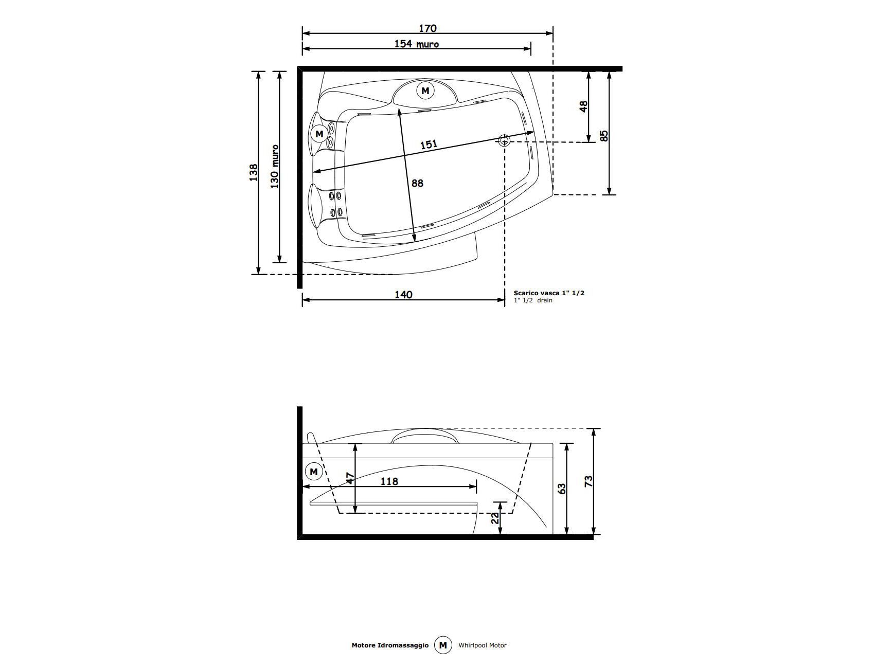 2-местная угловая ванна с гидромассажем Gruppo Treesse мебель для ванной комнаты-угловые ванны ARCH-00125176