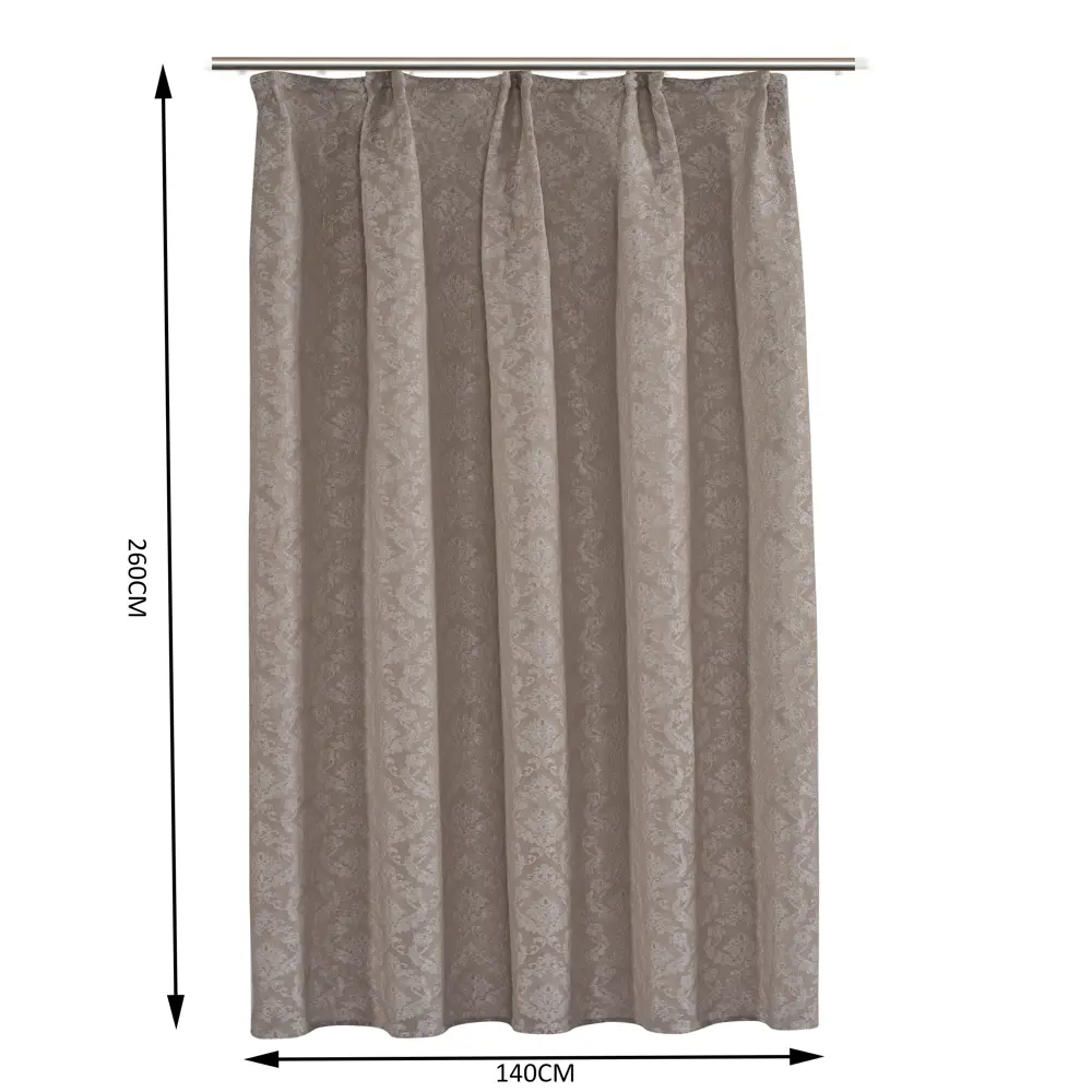 Штора на ленте Inspire Palesa 140x260 см цвет серо-коричневый 83562142 STLM-2011534  - Вид №2