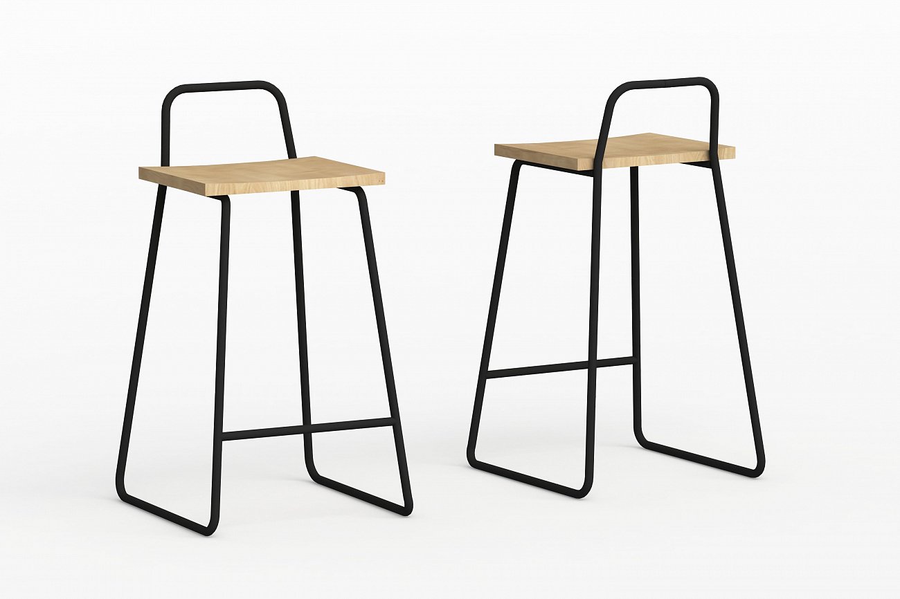 Барный стул с деревянным сиденьем белый Bauhaus WOODI  00-3966245 Белый  - Вид №5