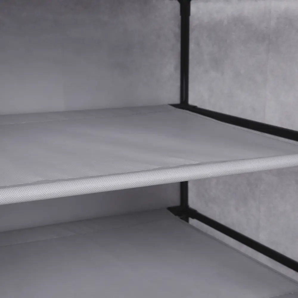 Стеллаж для обуви Spaceo 160x60x35 см 9 полок металл/нетканый материал цвет гранит STLM-2153689 - Вид №5