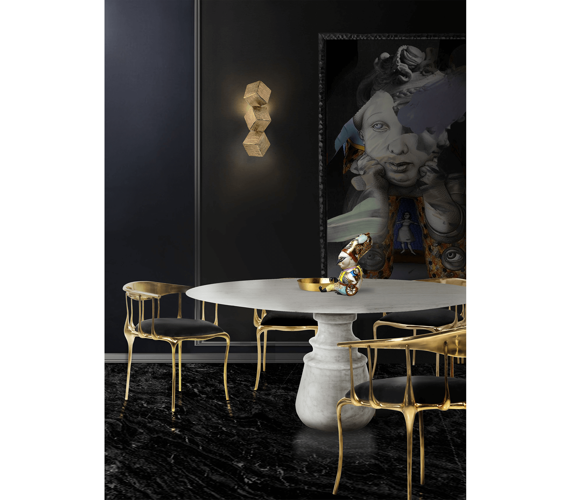 0-001 Круглый обеденный стол Pietra estremoz Boca Do Lobo  - Вид №8