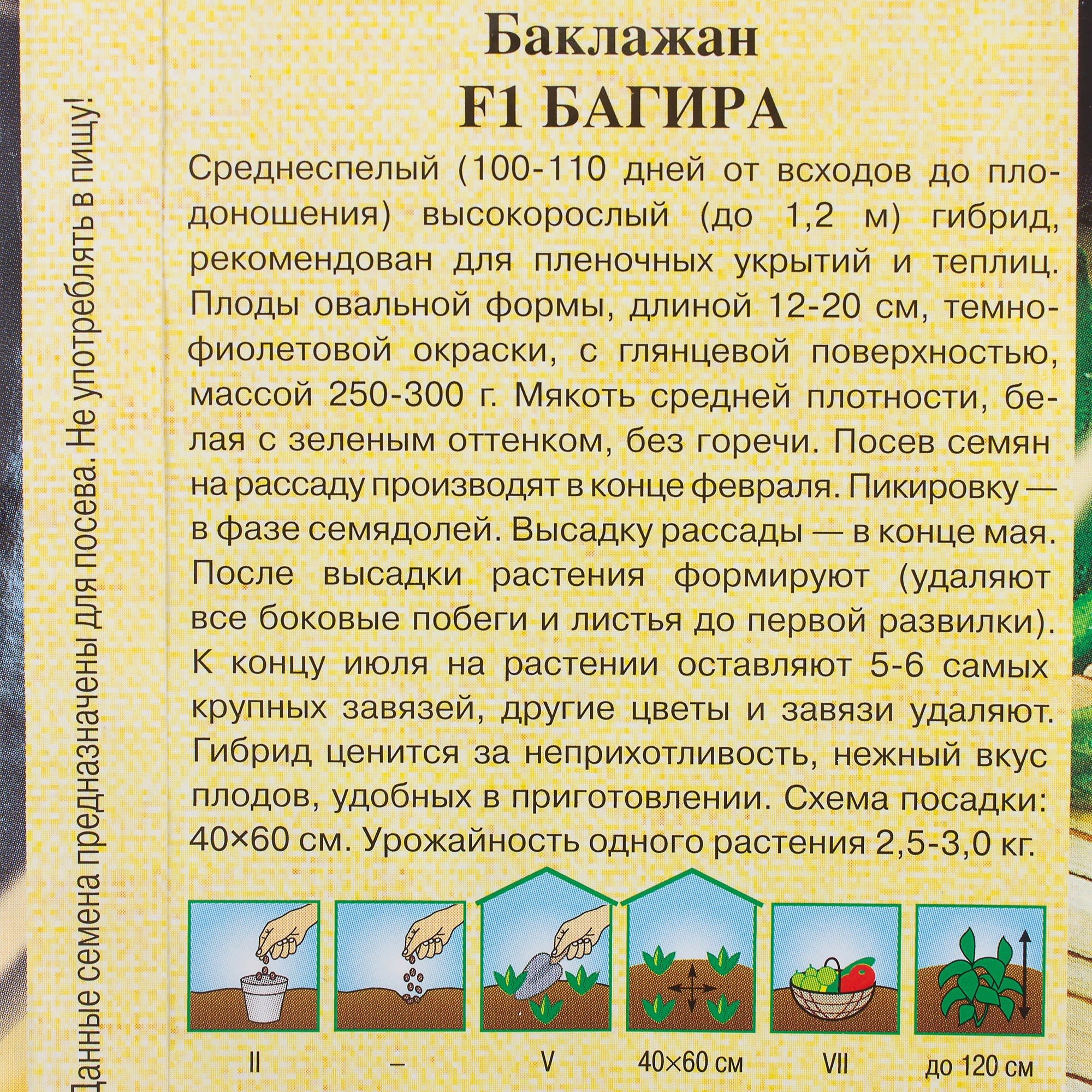 81933373 Семена Баклажан «Багира» F1, 0.1 г Santreyd  - Вид №2