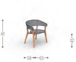 Talenti Штабелируемый садовый стул из тикового дерева Moon teak Montekppz - Вид №5