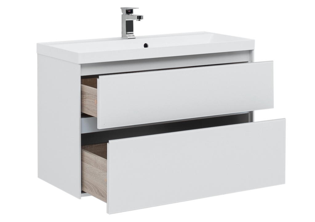 Мебель для ванной Aquanet Гласс 100 белый 0240468 - Вид №9