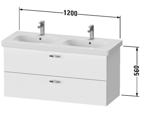 XB619401818 Тумбочка подвесная XBase #XB6194 1150 x 458 мм Белый матовый, декор Duravit  - Вид №1