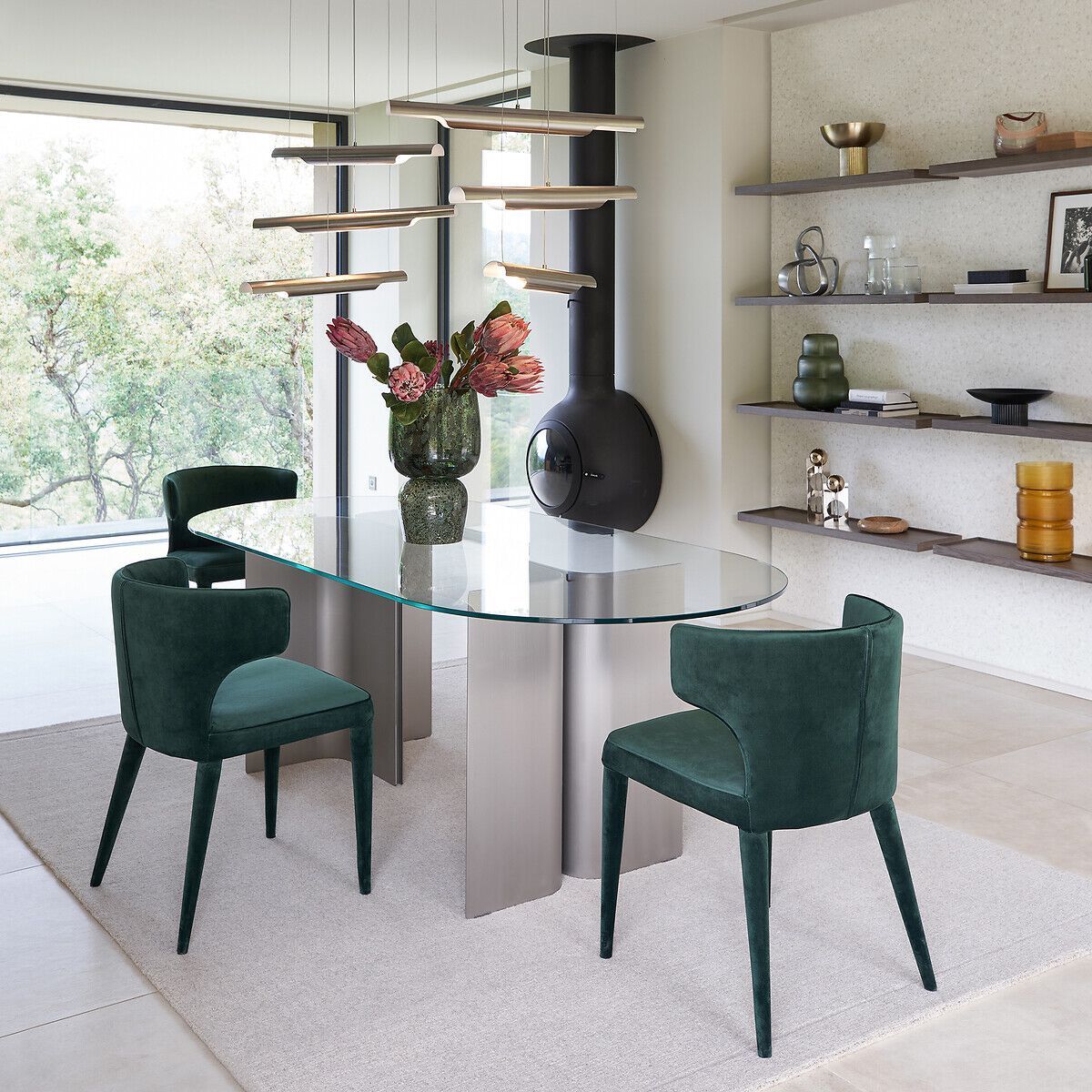 Стол из нержавеющей стали и стекла AMPM Gira ARCH-00136064 - Вид №3