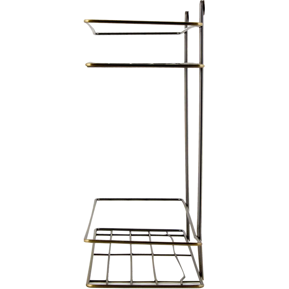 Полка для ванной комнаты Антик двухъярусная прямая цвет бронза BRISSEN BSR-1182-2 STLM-2096730 - Вид №3