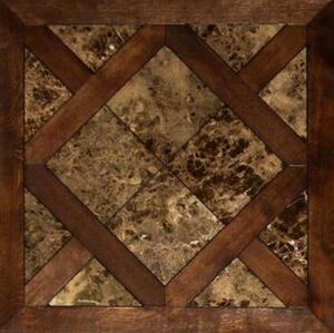 Модульный паркет Da Vinci Модульный паркет с камнем Сенсер Хаус Бурбон Дуб Любая на выбор брашированная, рельефная (Брашированная, Рельефная) 500х500 мм.