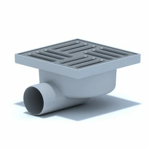 Трап горизонтальный нерегулируемый с выпуском 50мм, с пластиковой решеткой 150х150 мм ТА 5110