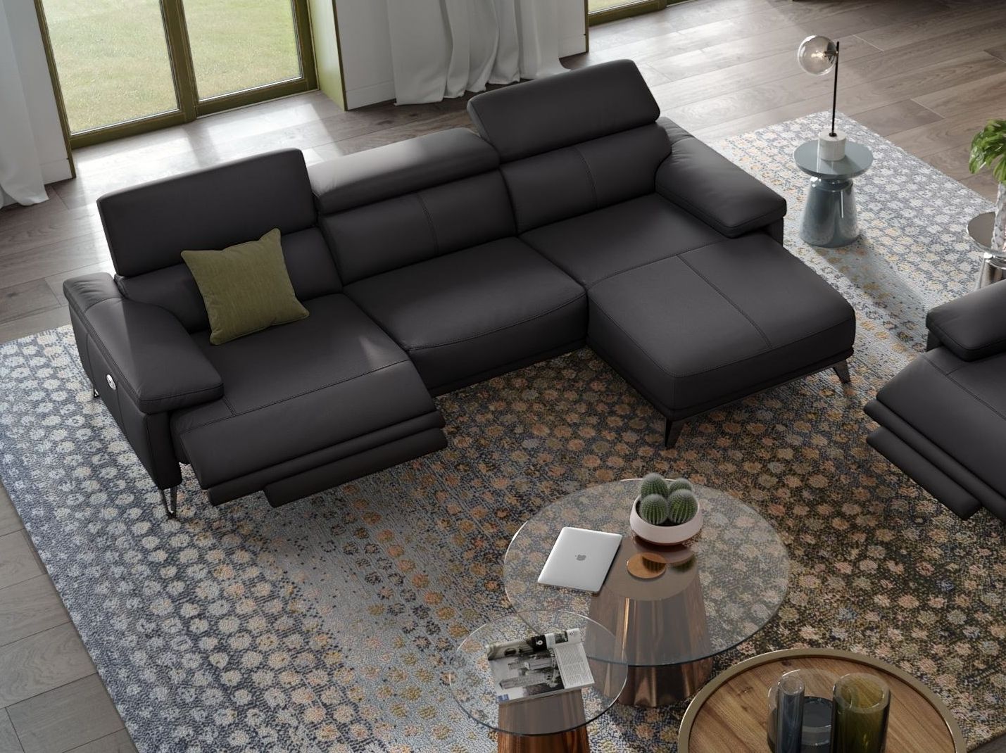 Кожаный диван с полуостровом Sofanella Celano ARCH-00027889 - Вид №6