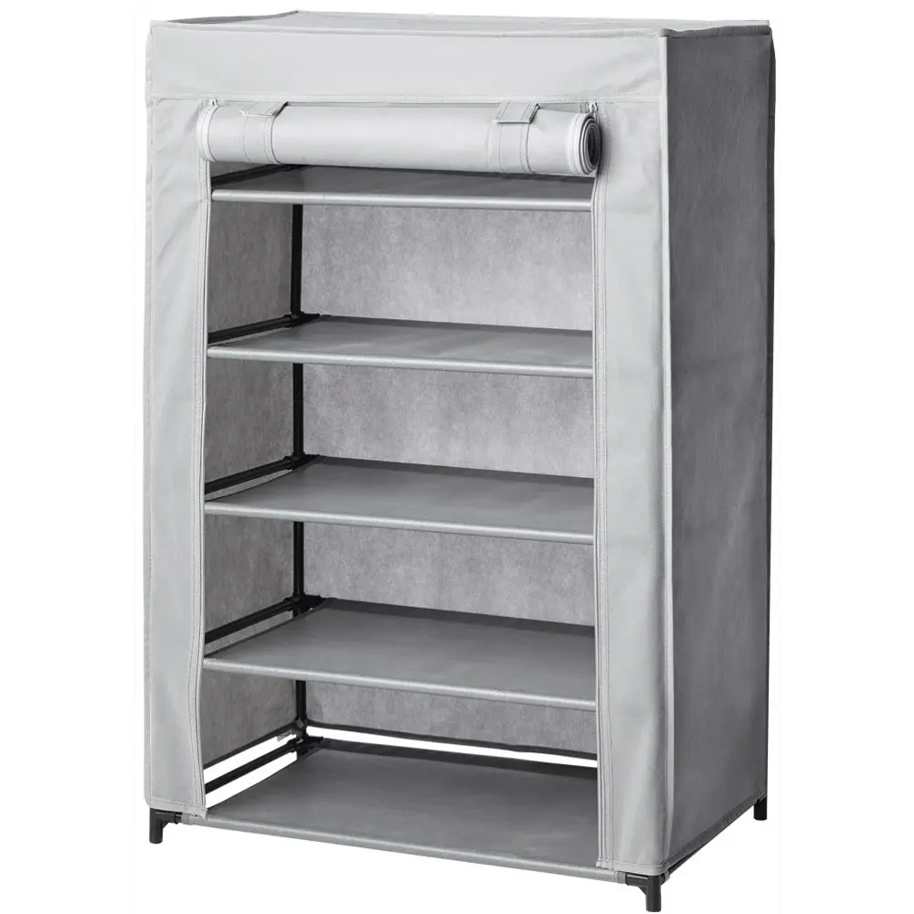 Обувница с чехлом закрытая 90х60х35 cм цвет серый SPACEO STLM-2029235