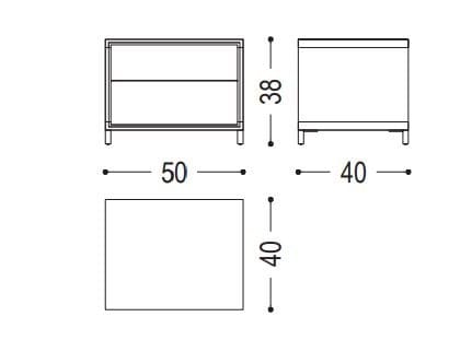 Тумбочка из планки и массива дерева с 2 ящиками Riva 1920 Rialto ARCH-00045874 - Вид №3