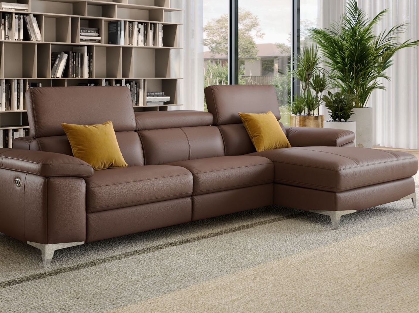 Кожаный диван с полуостровом Sofanella Venosa ARCH-00079818 - Вид №6