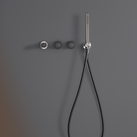 Настенный 2 прогрессивные смесители, установленные для ванной / душем с носиком L. 225 мм и цилиндрический ручной душ диаметр 23 мм </span>. Цветные TechnoGel® ручка и шланг  UDT22 CEADESIGN  - Вид №1