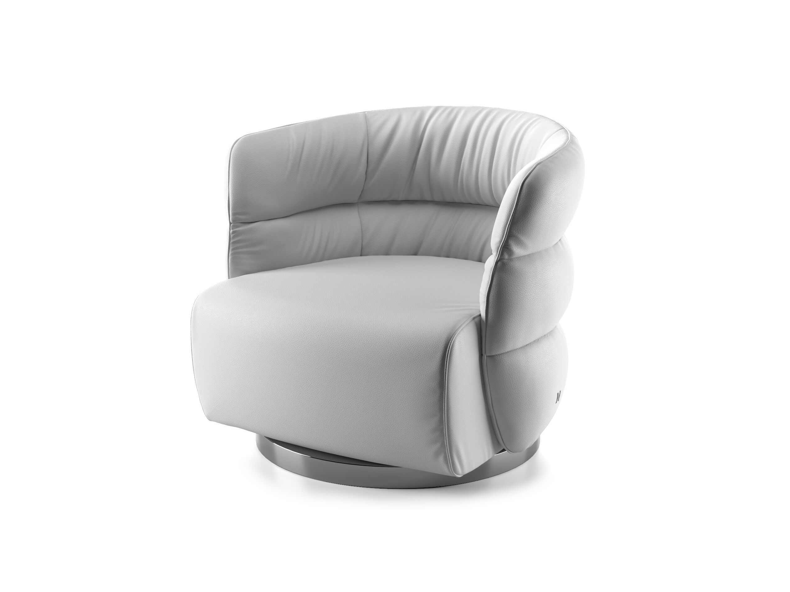 Кожаное вращающееся кресло с подлокотниками Natuzzi Italia COUTURE ARCH-00098579 - Вид №1