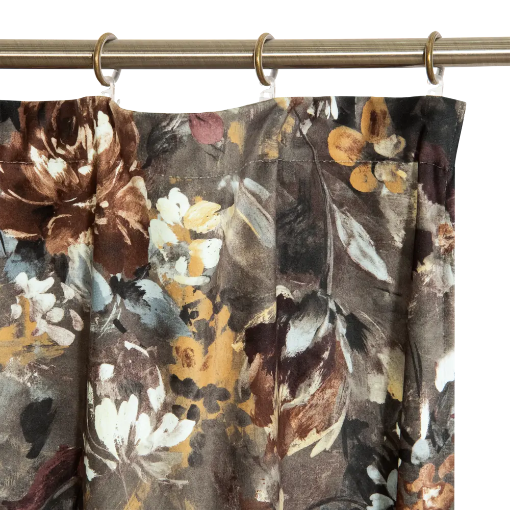 Штора на ленте Розы 140x280 см цвет коричневый SEASONS STLM-2010602 - Вид №3