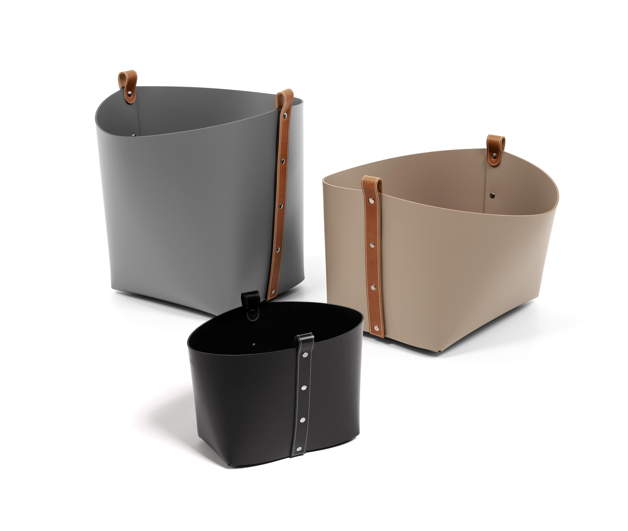 Корзина Ovo - 40X40XH29 см / Тан / регенерированная кожа_coffee Pinetti 70.0180.082.015 - Вид №3