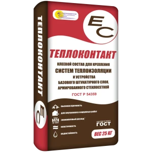 Клей для теплоизоляции ЕС Теплоконтакт 25 кг