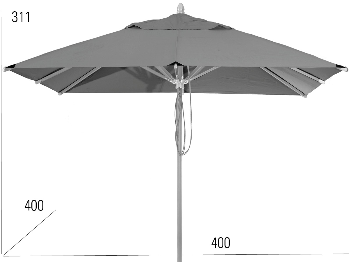 66.00.0064 Навес Sunrise 4 x 4 м - квадрат - серебристый / антрацит Mbm - Вид №1