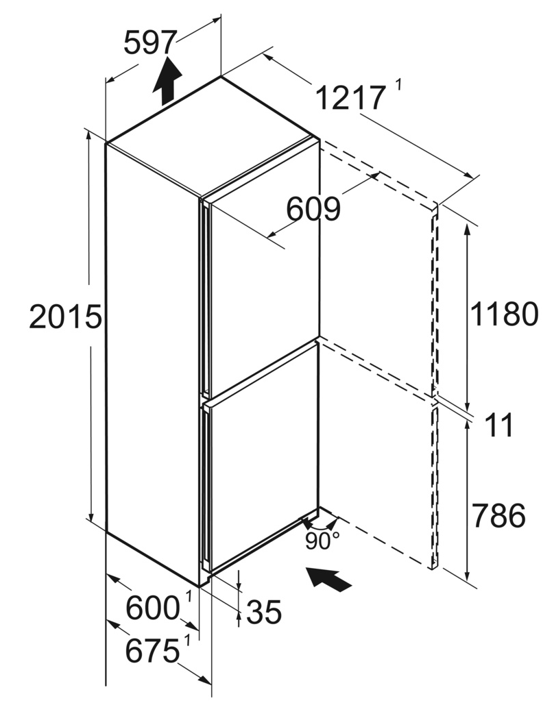 5457363 Холодильник с морозильником   Liebherr CNbdc 573i серый STDN-0076239 - Вид №15