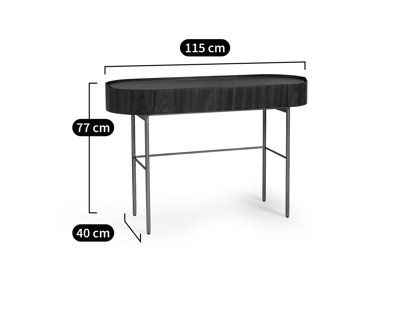 Деревянный шпон овальный консольный стол с ящиками AMPM Aslen ARCH-00109910 - Вид №8