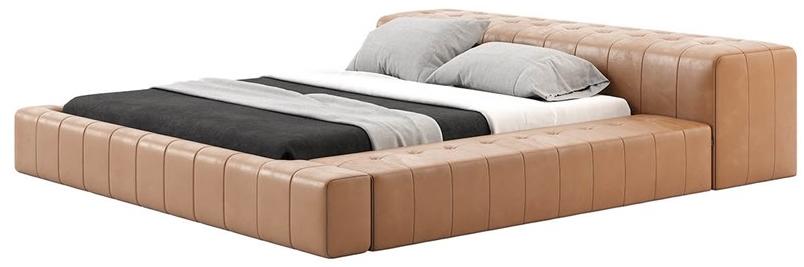 Laskasas Мягкая кожаная кровать с тафтинговым изголовьем sun-id-1511210 - Вид №2