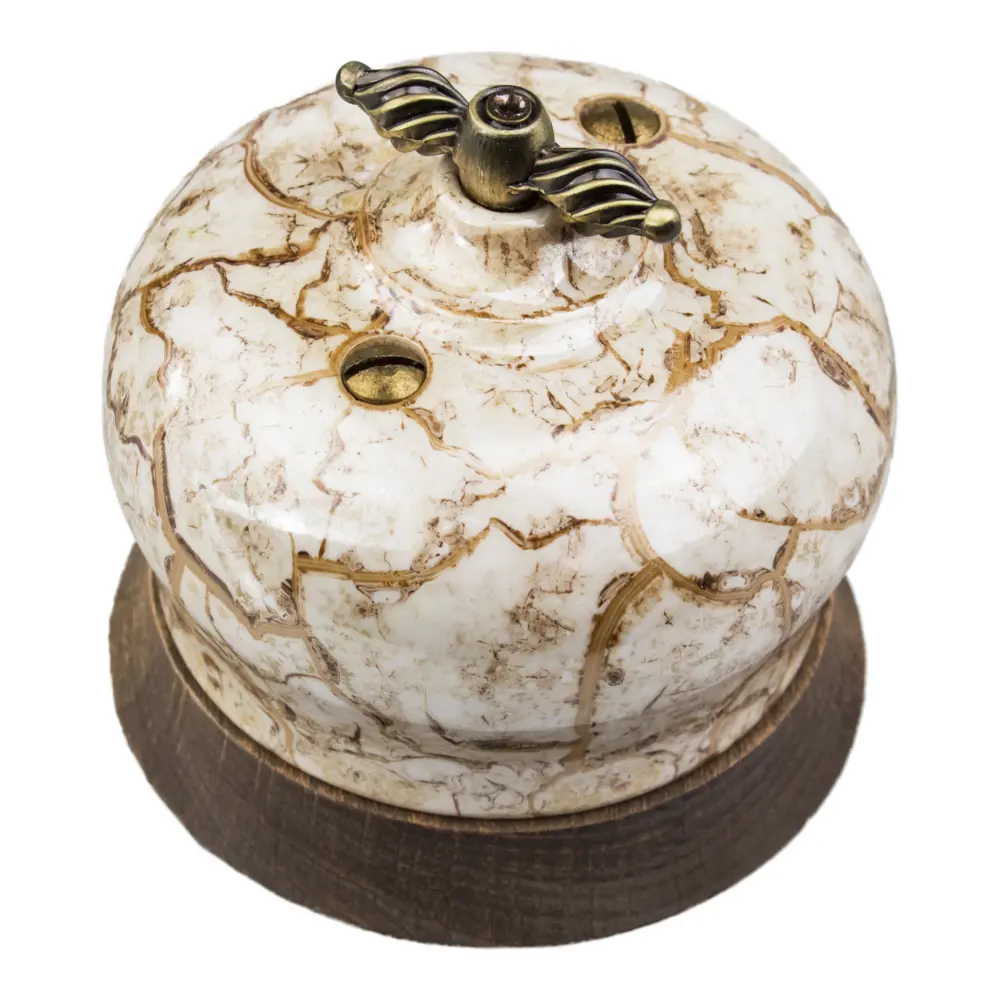 Выключатель накладной Electraline Bironi Ретро 2 положения цвет мрамор STLM-2033270 - Вид №1