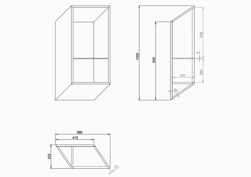 Деревянный навесной шкаф FID Paris OPTIC LONG ARCH-00111547 - Вид №11